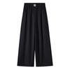 Spring 2025 Casual Plus Size Wide Leg High Waist Pants, Thin Drapey Summer Style, Khaki & Black