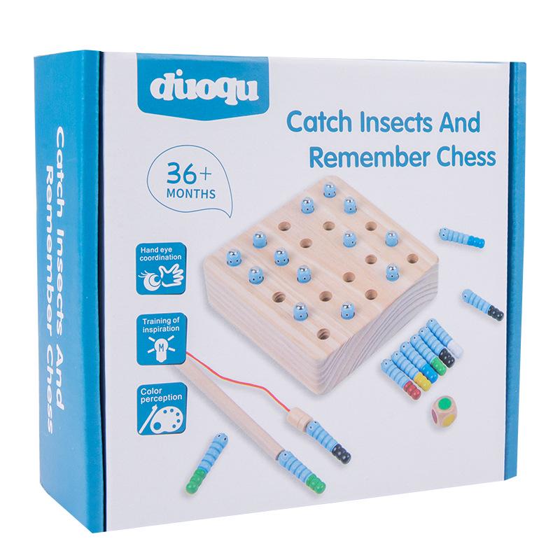 

Деревянная магнитная игра на память для ловли жуков для детей - Обучающая головоломка и интерактивная игрушка для родителей и детей