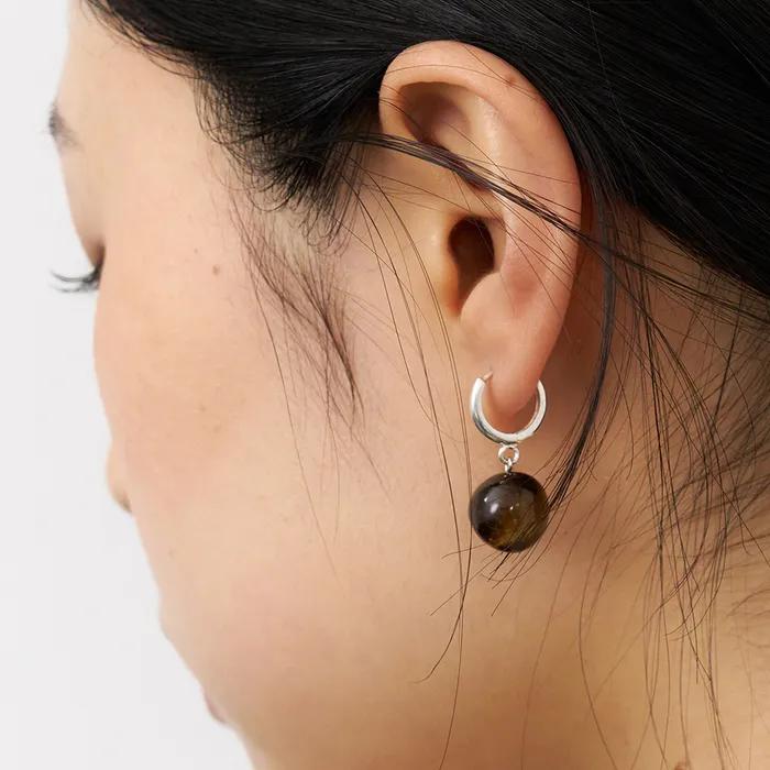 [silver925] Tiger Eye Gem Drop Earring