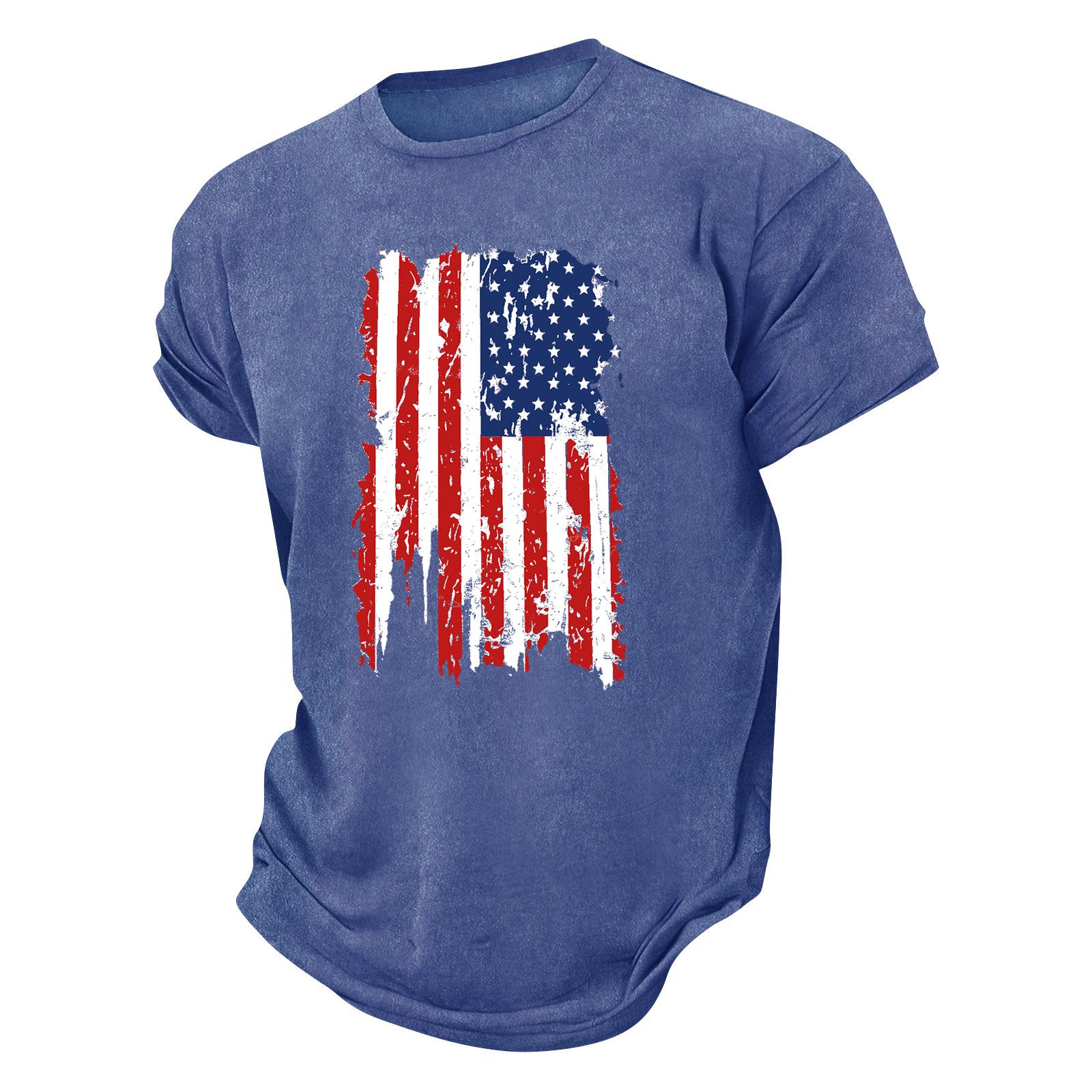 

Men s Round Neck Printed T-Shirt Casual Sports Short-Sleeve Top XXL