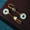 Gold-Plated Butterfly Jade-Style Cheongsam Hanfu Earrings (Autumn/Winter 2022)
