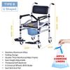 Premium Aluminum Alloy Commode Chair Household Elderly Disabled Person Toilet Chair Nursing Care Shower Chair
