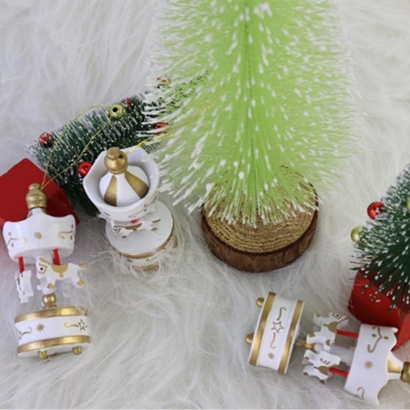 Pack of 6 Rotating Decorations Wood Christmas Ornament Suitable for Holiday Homes Party Decoration User Friendly Design