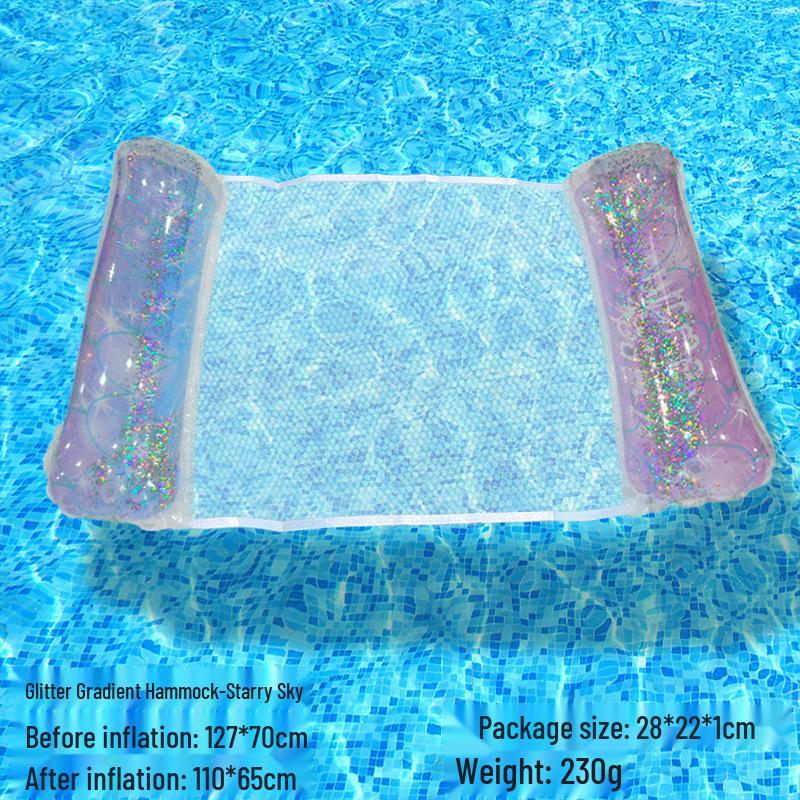Tumbona Flotante Inflable Plegable Transfronteriza con Respaldo y Malla
