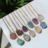 Natural Stone Pendant Necklace Small Rock Quartz Pendulum Amethysts Citrines Fluorite Pink Crystal Necklace For Women Healing