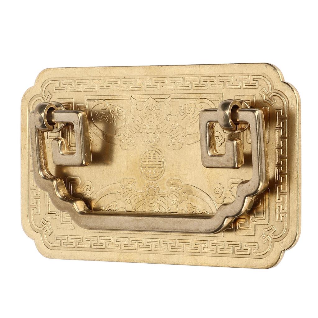 Antique Drawer Handle Tetragonal Bat Handle Antique Chinese Retro Style Drawer Pulls with 2 Screws