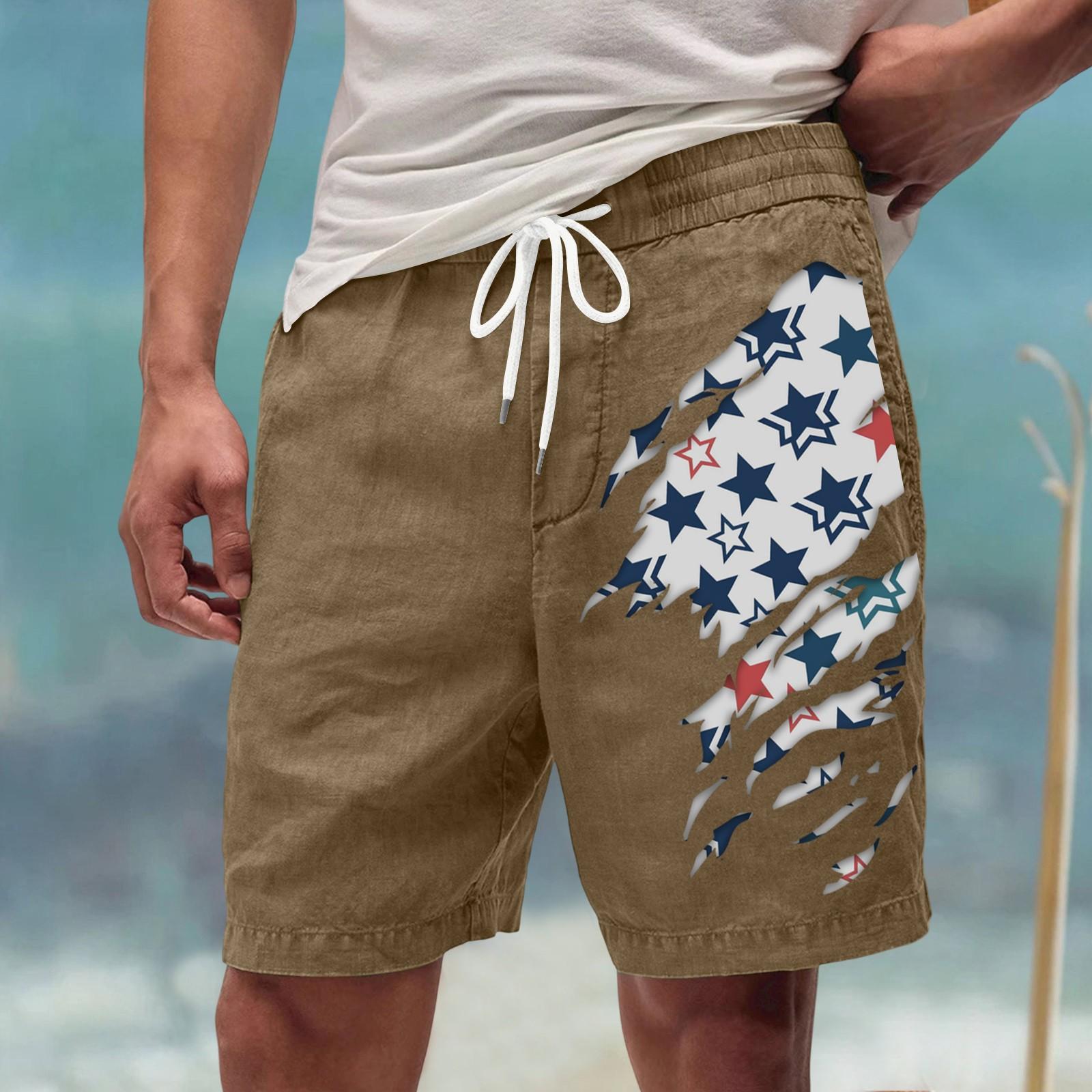 

Мужские летние большие повседневные свободные спортивные брюки пляжные шорты L хаки