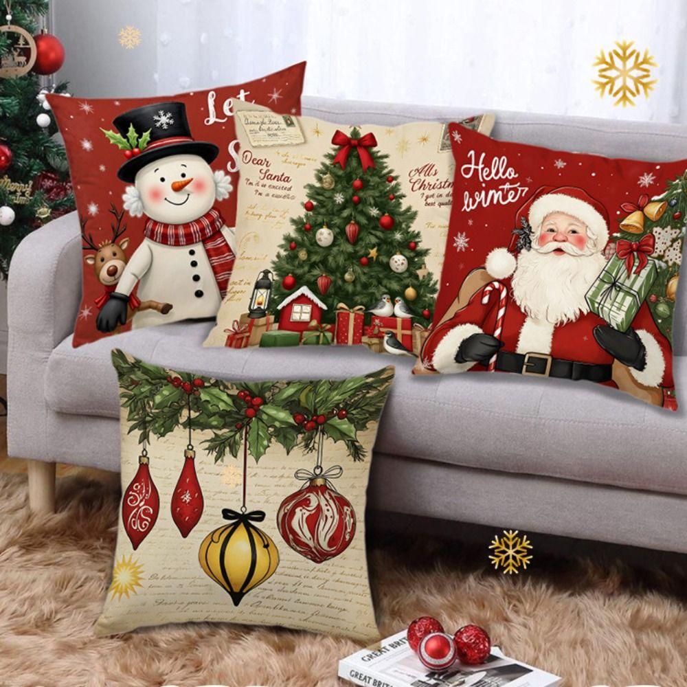 Plush Decorative Pillowcase 45*45cm Throw Pillow Cover Elegant Christmas Cushion Cover  Home Decor