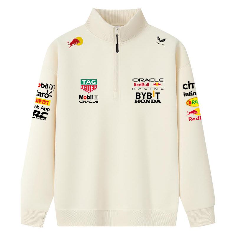 F1 Red Bull Team Uniform Spring and Autumn Jacket F1 Formula Racing Summer Red Bull Team Half Zip Hoodie