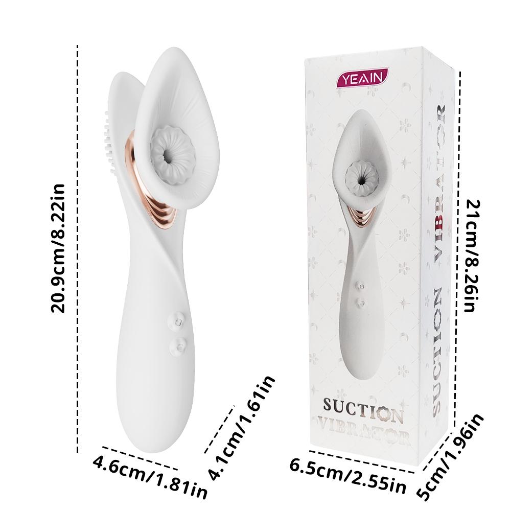 Powerful Oral Sucking Vibrator 2 in 1 Clitoris Nipple Stimualtion Vacuum Sucker Vaginal Orgasm Pleasure Adult Sex Toys for Women Climax Masturbator