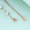 Bracelet à double couche en acier inoxydable avec perles créatives européennes et américaines pour femmes