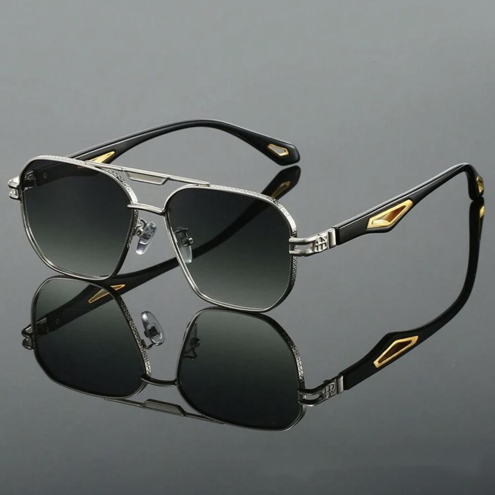 New Vintage Square Sunglasses Goggle Men Women Fashion Classic Double Bridge Gradient Shades Retro Designer Outdoor UV Eyewear