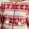 Women's Plus Size Hooded Snowflake Christmas Pajamas - Zippered, Pom-Poms, Thick, and Cozy