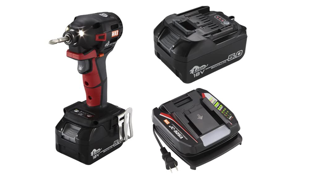 MAX oppladbar børsteløs slagtrekker Nutrigger Shun 2 batterideksel PJ91240 rød x svart (Lader, pakker, inkludert) PJ-ID153R-B2C/1850A