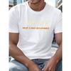 European Size Plus Size Men's Summer T-shirt, I'M JAY What's Your Superpower Graphic Print Short Sleeve Tees Trend Casual Tops For Daily Life