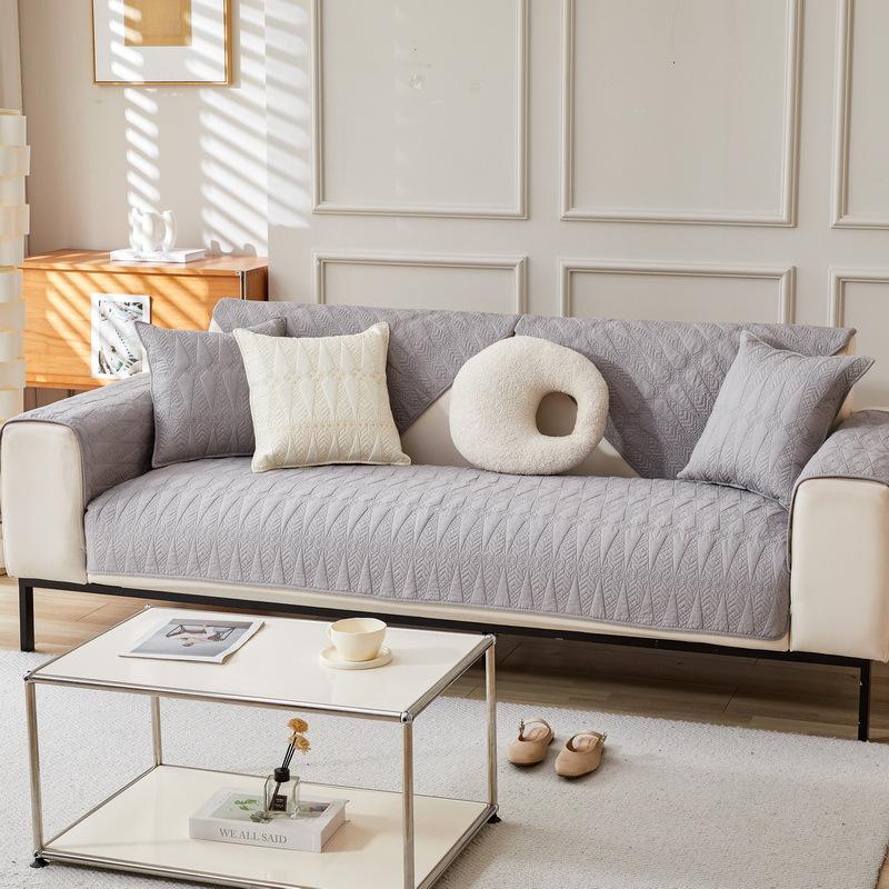 All-Pure Cotton Sofa Seat Cushion Cover, Four-Season Universal Fabric Towel, Pastoral Simple Modern Non-Slip Cover New Model