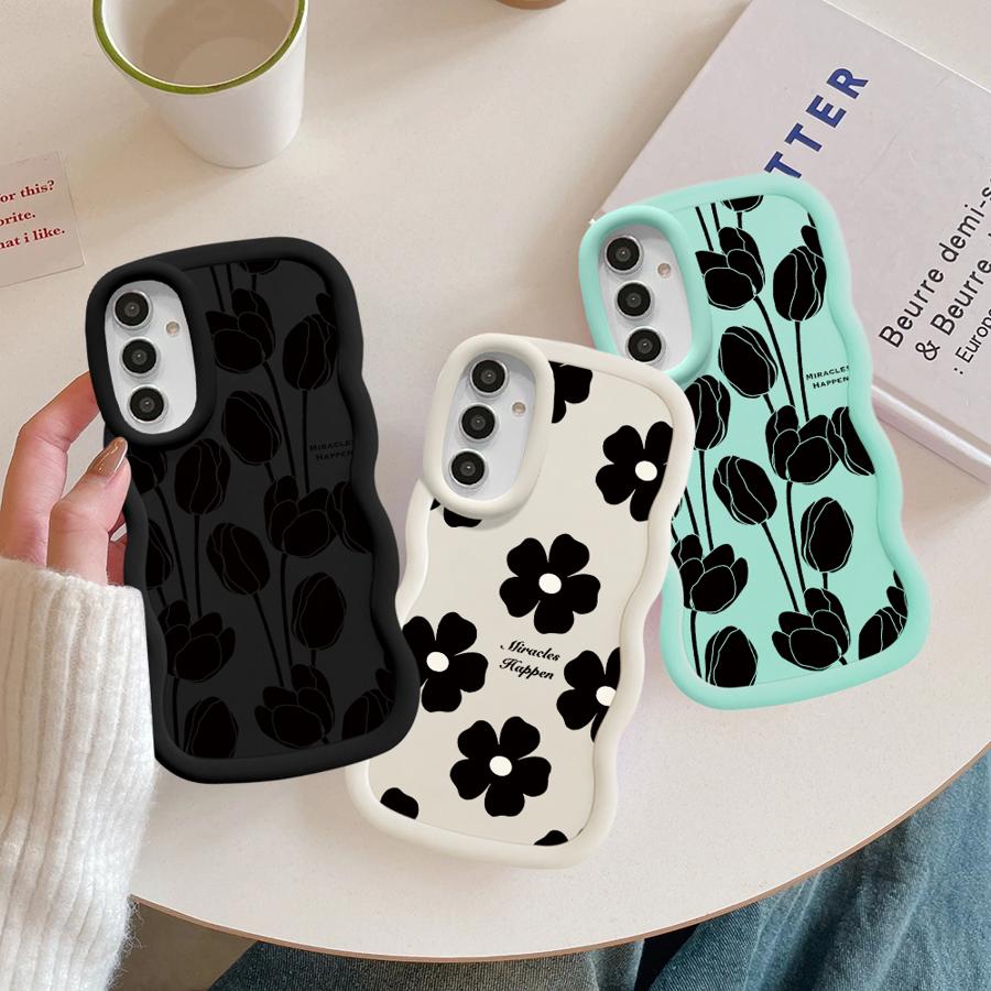 Soft Phone Cover Case for Samsung Galaxy A52 A16 A12 A14 A13 A21s A15 A11 A22 A33 A04 A03 A05 A53 A06 A23 Plant Flower