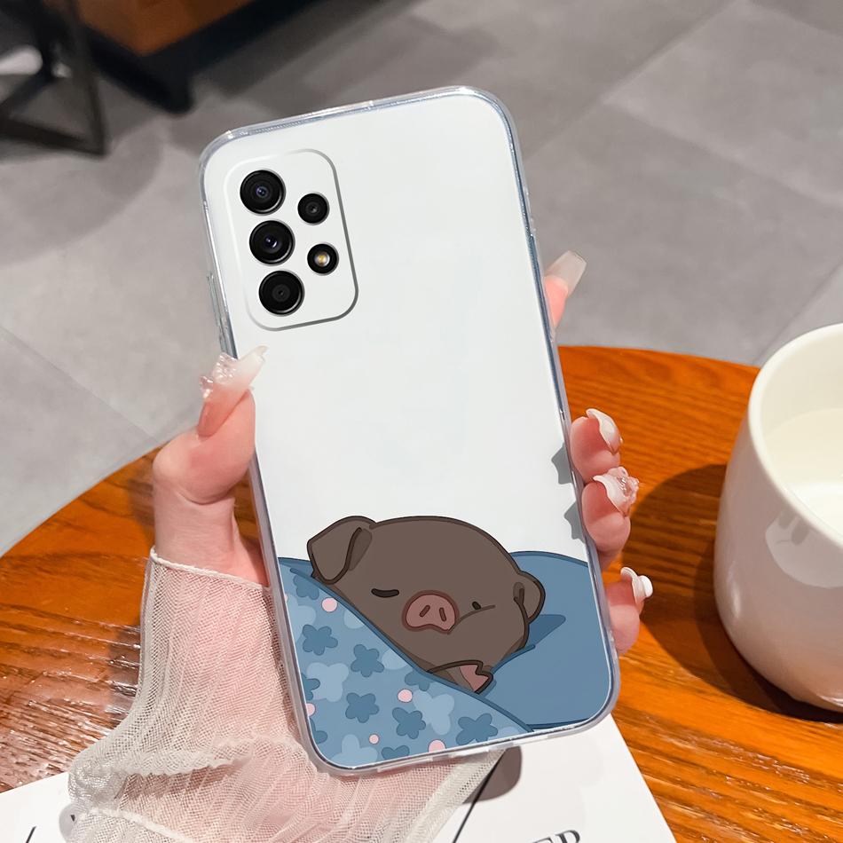 Flower Case For Samsung Galaxy A52 Phone Cover For Samsung A 52 Cases Soft Transparent Silicone Christmas Elk deer Back Covers