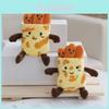 Adorable Yellow Plush Keychain Toy With Delicious Pancake And Meat Design Perfect For Collectors