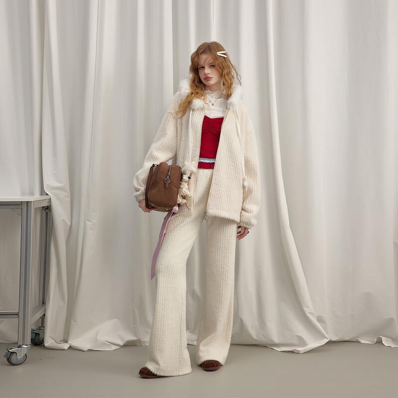 UNIFREE Women's Faux Mink Fur Lined Warm Casual Pants