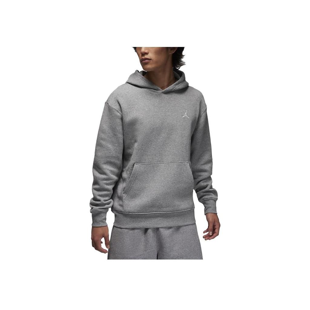 Jordan Felpa con cappuccio pullover a tinta unita con pile manica lunga da uomo top grigio FJ7775-091