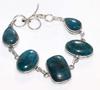 Decent Blue Apatite 925 Silver Plated Bracelet 8.5" Holiday Glam Jewelry F5i73