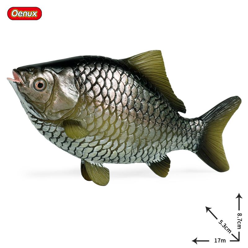 Oenux Sea Life Animals Model Action Figures Ocean Fish Sailfish Bass Grouper Salmon Aquarium Figurines PVC Educational Kids Toy