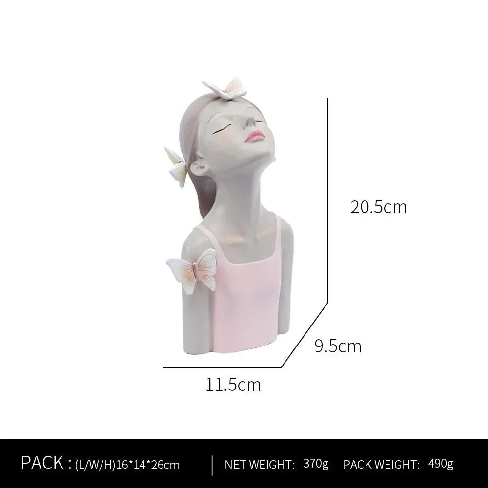 Fashion Butterfly Girl Resin Decorative Ornament Figurines for Interior Desktop Decor Accessories Home Living Room Object