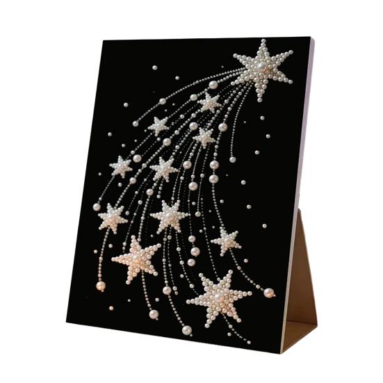 

Faux Pearl Art DIY Kit 3D Butterfly Landscape Mosaic Stress Relief Craft for Adults Teens Pre-Printed Canvas with Glitter Resin Elegant Wall Decor