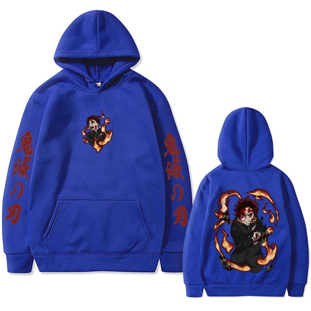 Anime Demon Slayer Kamado Tanjirou Graphic Hoodie Men Women Clothing Fashion Sweatshirt Male Vintage Oversized Hoodies