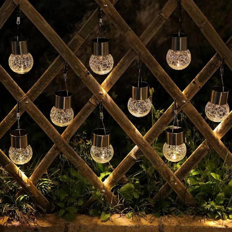Camping Waterproof LED Glass Crack-proof Ball Pendant Light for Hanging, Ambient Lighting for Lawn Garden Decoration, Courtyard Light