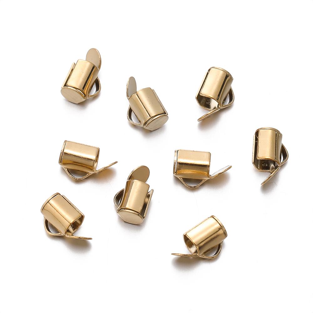 10pcs/lot Fastener Tube Crimp End Caps Slider Clasp Bracelet Buckles for DIY Connectors Loom Jewelry Making Findings Accessories