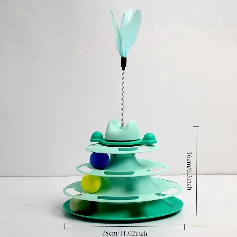 3/4 Levels Cats Toy Tower Tracks Cat Toys Interactive Cat Intelligence Training Amusement Plate Tower Pet Products Cat Tunnel