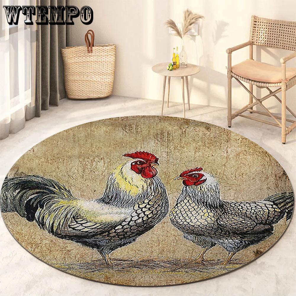 Round Living Room Carpet Thickening Bedroom Study Non-slip Floor Mats Office Circular Chair Rugs Machine Washable