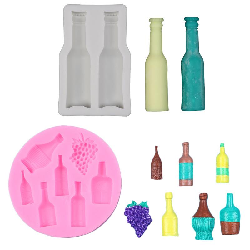 DIY Fondant Silicone Mold for Red Wine and Coke Bottle Cake Decoration