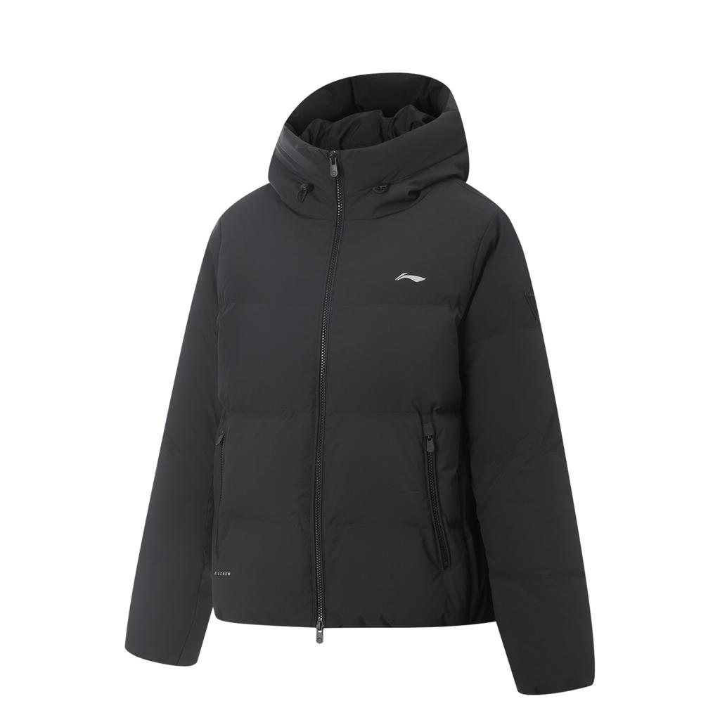 Li-Ning Windproof Water-Repellent Anti-Static Hooded Down Jacket Women Outerwear AYMV398-3