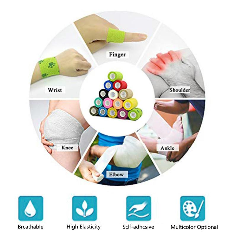 10cm*4.5m Colorful Sport Self Adhesive Elastic Bandage Wrap Tape Elastoplast For Knee Support Pads Finger Ankle Palm Shoulder