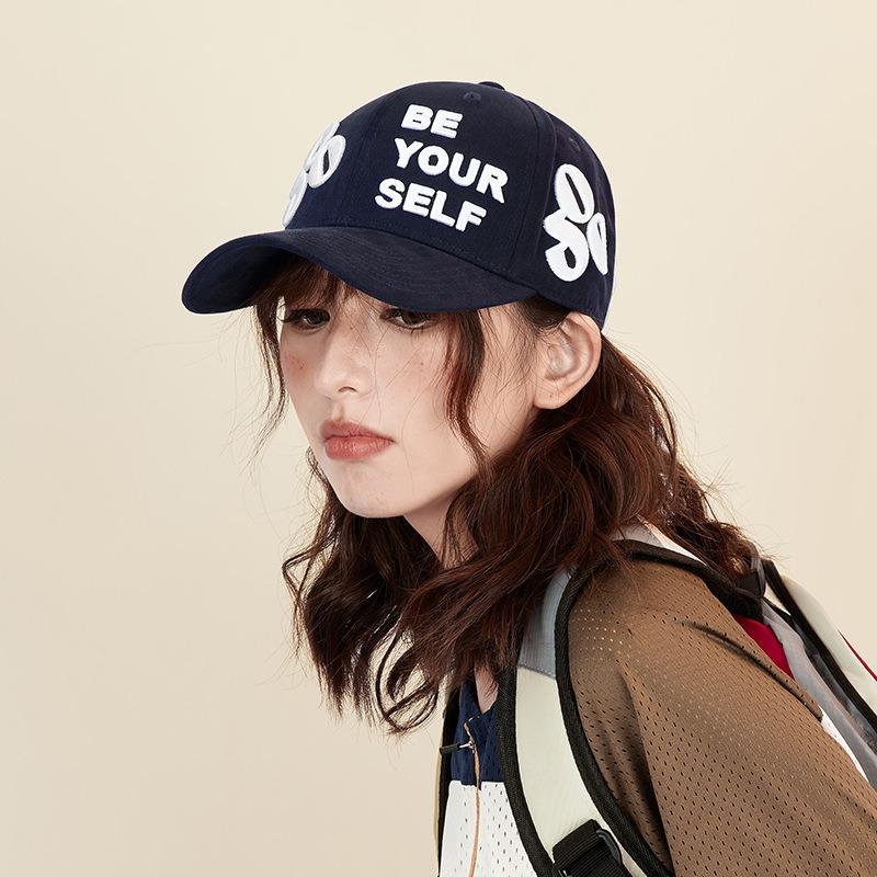 Go Three-dimensional Embroidery Letters Couple Flat Cap Cap Versatile Tide Brand Baseball Hat