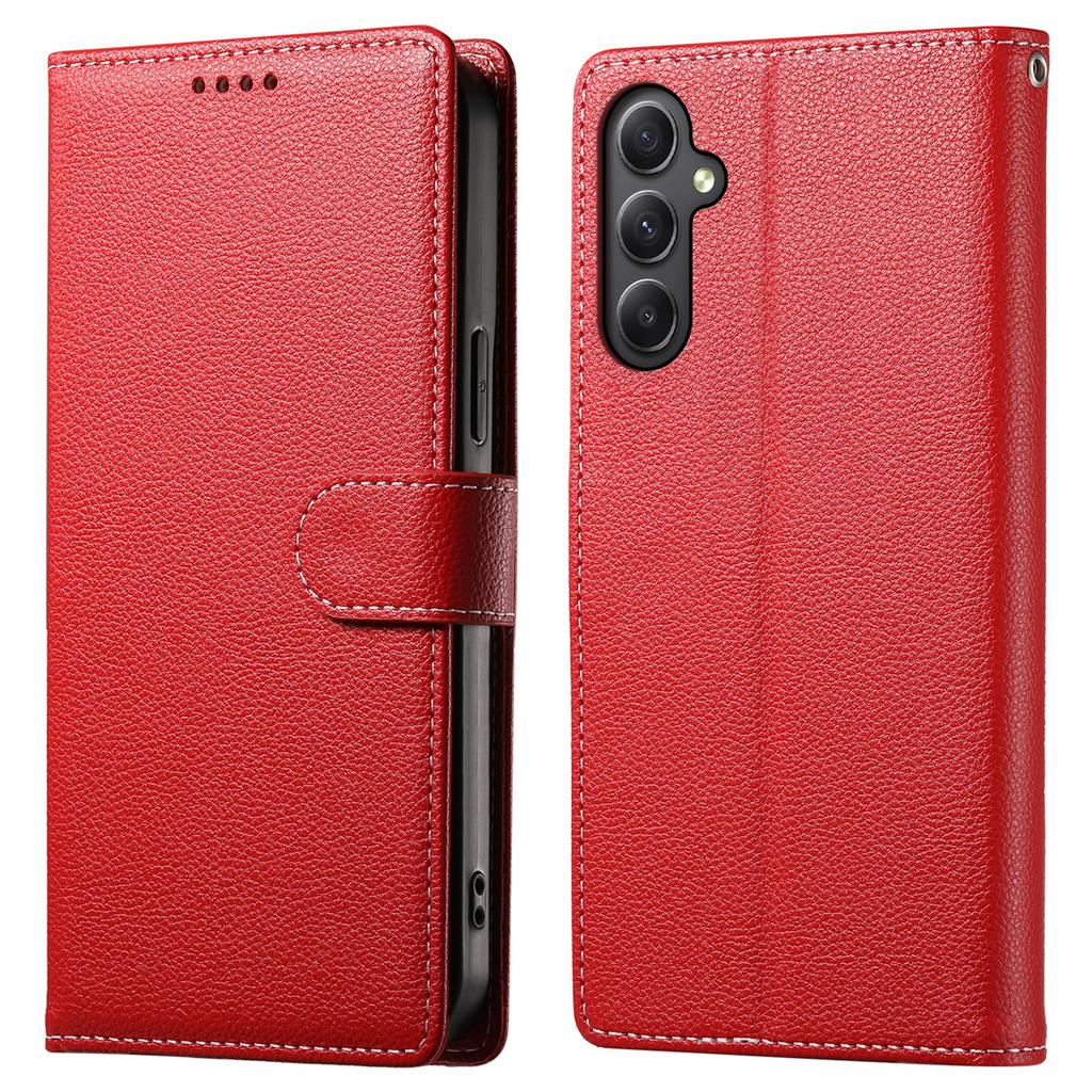 DF-012 Etui dla Samsunga Galaxy A35 5G Skóra o fakturze liczi Magnetyczne zapięcie Portfel Stojak Pokrowiec na telefon
