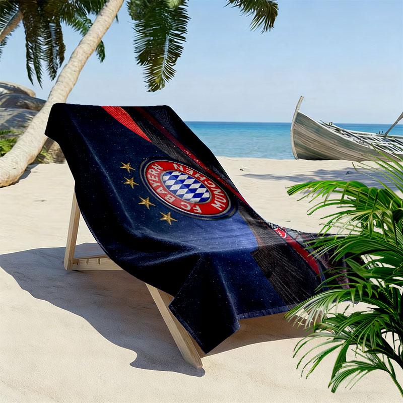 Asciugamano da Spiaggia con Stampa FC Bayern Monaco, Asciugamano Grande Morbido Asciugatura Rapida per Spiaggia Campeggio Nuoto