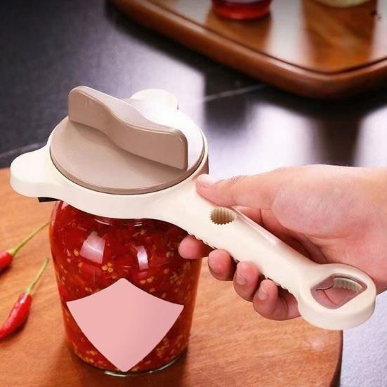 4-i-1 flasköppnare Multiverktyg Ergonomiskt grepp Locköppnare med vinfolieskärare Multifunktionell locköppnare