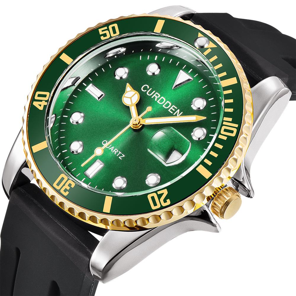 Men's Fashion Quartz Watch with Calendar, Simple Leather Strap, Student Design