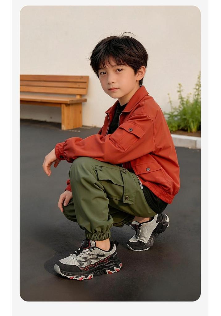 Babu Dou Boys' Breathable Mesh Sports Shoes - 2026 Spring/Autumn Collection for Older Children