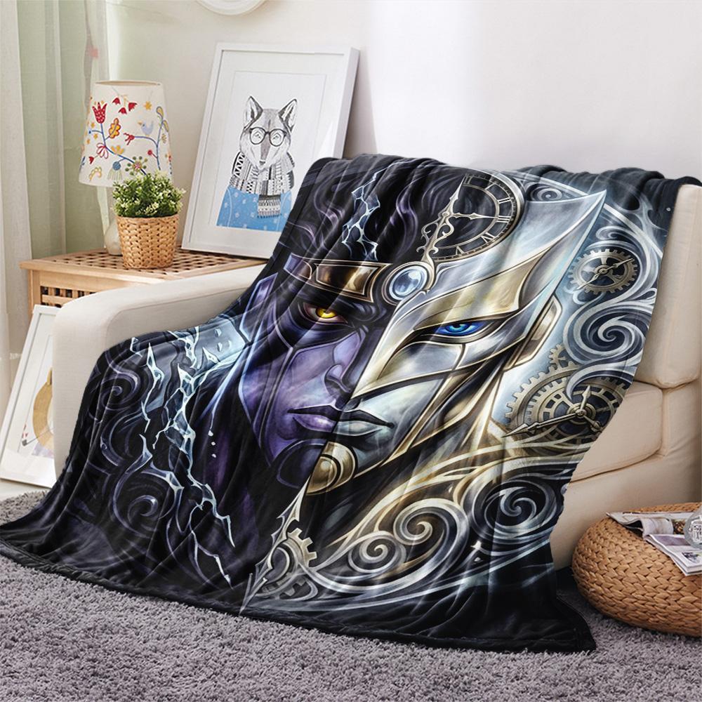1PC Jojos Bizarre Adventure Patterned Flannel Blanket Suitable For All Seasons For Home Decor Warmth And Comfort Gifts Holiday Present
