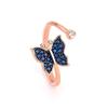 Ins Europe and America S925 Sterling Silver Rose Gold Butterfly Ring Female Male Couple Open Finger Ring Bracelet