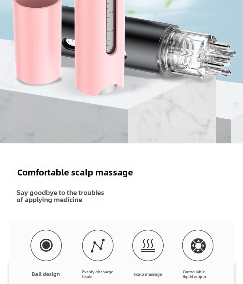 Hair Growth Roller Ball Massager & Scalp Liquid Applicator Comb