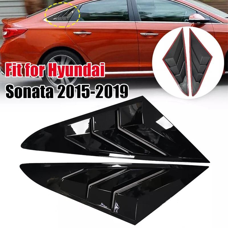 

Для Hyundai Sonata 9th 2015- Автомобільна задня жалюзі, вікно, бічна кришка шторки, оздоблення, наклейка, вентиляційний отвір, жалюзі, АБС, вуглецеве волокно Gloss Black