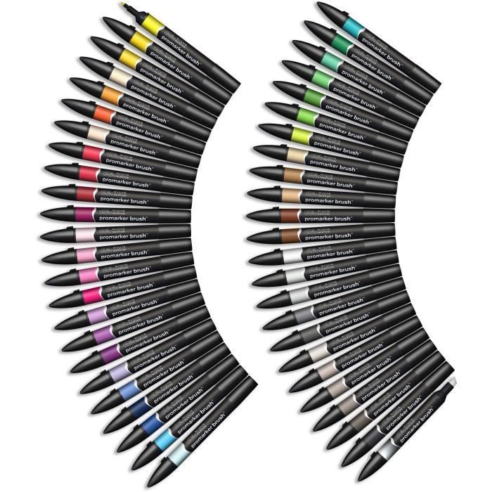 Winsor &amp; newton brushmarker essential collection - 48 pièces