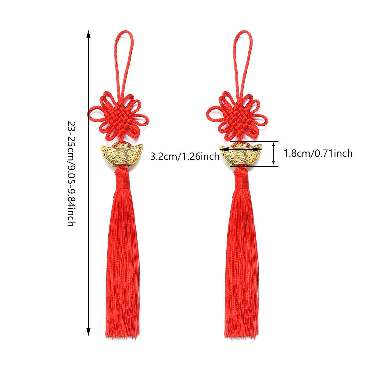 

2pcs Chinese Knot Tassel Pendant Hanging Fortune Red Tassels Pendants For DIY Spring Festival New Year Gifts Home Decoration