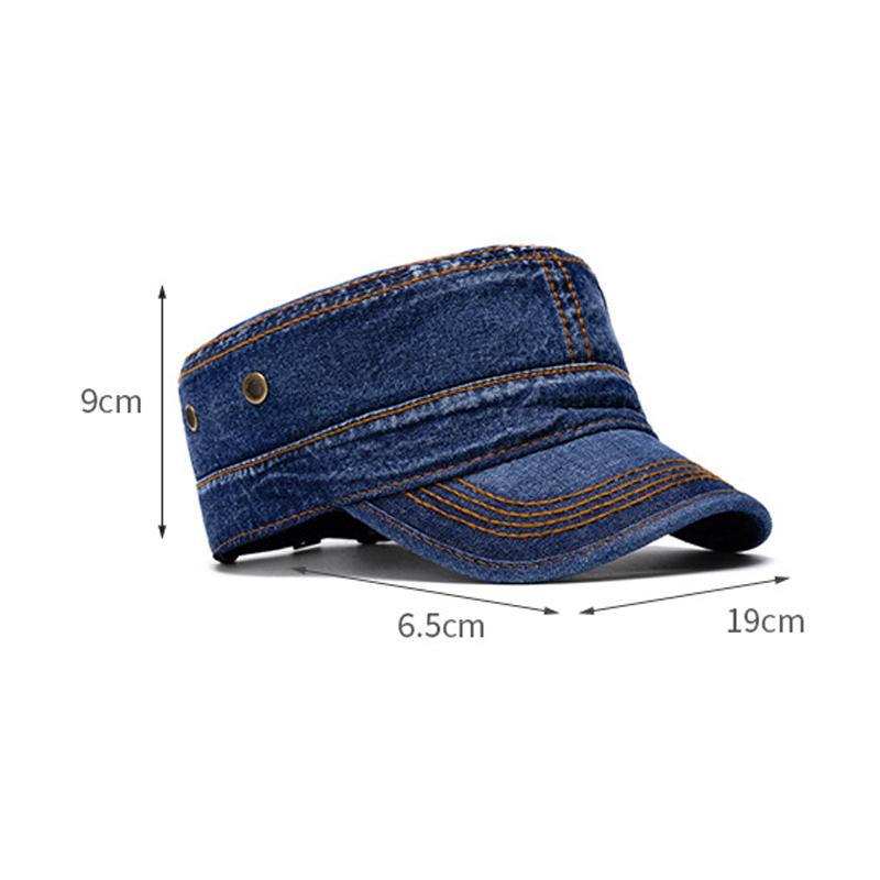 Flat Top Men Women Denim Sun Protection Sun Hat Baseball Cap